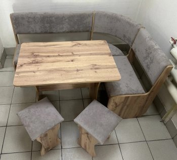 Кухонный уголок Миссия V велюр (дуб вотан) в Болотное - mebel154.com