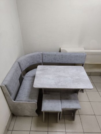 Кухонный уголок Миссия V велюр (цемент) в Болотное - mebel154.com