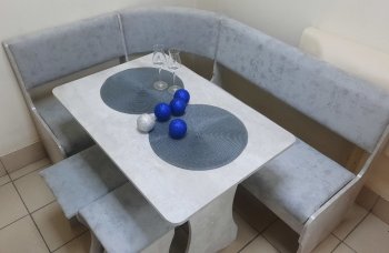 Кухонный уголок Миссия V велюр (цемент) в Болотное - mebel154.com