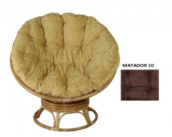 Кресло Papasan Swivel (Ротанг №4, ткань Matador 010) в Болотное - mebel154.com
