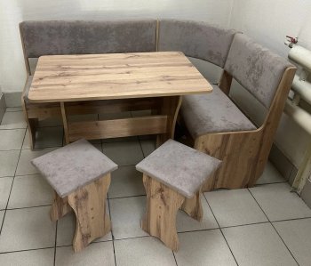 Кухонный уголок Миссия V велюр (дуб вотан) в Болотное - mebel154.com