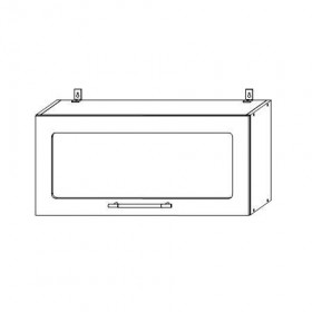 Капри ВПГС 800 шкаф верхний горизонтальный со стеклом в Болотное - mebel154.com