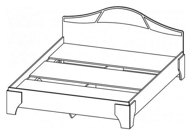 Кровать  1400 Лагуна-5(основание-щит) в Болотное - mebel154.com