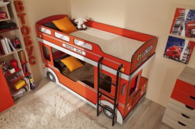 Кровать двухъярусная детская Автобус в Болотное - mebel154.com