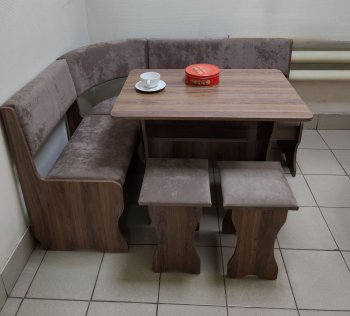 Кухонный уголок Миссия  V велюр(коричневый) в Болотное - mebel154.com