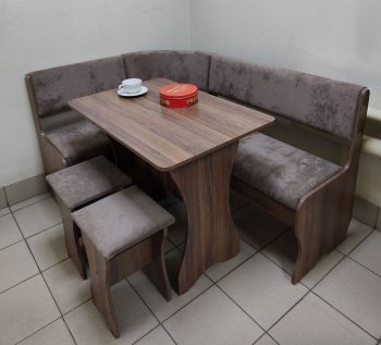 Кухонный уголок Миссия  V велюр(коричневый) в Болотное - mebel154.com