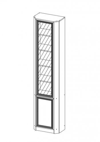 Шкаф угловой В-20 дверь комбинированная в Болотное - mebel154.com